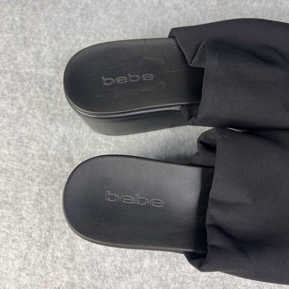 Bebe Black Size 9  Slip on Platform Sandals - Picture 8 of 10